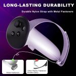 ⁦مقابض تحكم لانجثيرنج لميتا/اوكيولوس كويست 3، غطاء بملمس غير قابل للانزلاق واشرطة ناعمة قابلة للتعديل، متوافقة مع بطارية قاعدة الشحن الرسمية⁩ - الصورة ⁦3⁩