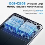 ⁦كوبت جوال نوت 21 غير مقفل بنظام اندرويد 13، ذاكرة RAM 12GB (6GB+6GB ممتدة)، ذاكرة روم 128GB، بطارية 5200mAh، شاشة 6.55 انش HD+، كاميرا خلفية 50MP، ثنائي شرائح الاتصال (اسود)⁩ - الصورة ⁦7⁩