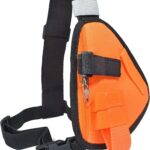 UAYESOK Walkie Talkie Chest Holster Radio Holder Harness Hands Free Radio Front Pack Pouch Bag with Nylon Strap for BAOFENG Motorola Midland Icom Cobra Two Way Radio (Orange), Orange