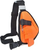 UAYESOK Walkie Talkie Chest Holster Radio Holder Harness Hands Free Radio Front Pack Pouch Bag with Nylon Strap for BAOFENG Motorola Midland Icom Cobra Two Way Radio (Orange), Orange