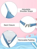 ⁦طقم بيكيني للبنات من كيويا مكون من 3 قطع مع تنورة وابزيم بدون ظهر مزين بالزهور مناسب لسن 8-14 سنة⁩ - الصورة ⁦2⁩