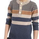 بلوفر مخطط برقبة دائرية ضيقة للاولاد