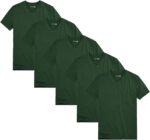 تي شيرت بولو ريبابليكا للرجال من 5 قطع بقصة عادية واكمام قصيرة ورقبة على شكل حرف V، تي شيرتات قطن كاجوال للرجال