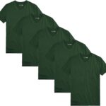 تي شيرت بولو ريبابليكا للرجال من 5 قطع بقصة عادية واكمام قصيرة ورقبة على شكل حرف V، تي شيرتات قطن كاجوال للرجال