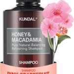شامبو العسل والمكاديميا النقي الطبيعي المتوازن المنعش من كوندال/العناية بالشعر/متوازن بدرجة الحموضة/يتم بيع علبة كل 3 ثوانٍ (الجريب فروت الوردي)