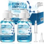 2 Pcs Stem Cell Serum for Face, Stem Cell Microneedling Serum Ampoule Booster to Use with and without Derma Pen, Korean Anti-Aging Skincare for Wrinkles, Scars, Hydration & Rejuvenated Skin