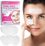 ⁦شرائط ازالة الرؤوس السوداء والمسام من تيويدو، 30 شريط انف + 60 شريط وجه لازالة الرؤوس السوداء للذقن والجبهة، شرائط فحم للتنظيف العميق، شرائط لازالة الرؤوس السوداء، تقليل المسام⁩ - الصورة ⁦3⁩