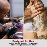 ⁦هاشل بتر ديلوكس زبدة التاتو قبل وأثناء وبعد عملية الوشم - تشحيم وترطب - بديل نباتي 100% للمنتجات البترولية - 1 اونصة⁩ - الصورة ⁦5⁩