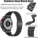 ⁦سوار معدني سريع الملاءمة 22 ملم لساعة جارمين فينيكس 7/7 برو/6/6 برو، سوار بديل من الستانلس ستيل لفينيكس 5/5 بلس/فوررنر 965 955 945 935/ابروتش S62/ديسنت G1/كواتيكس 7 من اي زد ام في زد كيه يو⁩ - الصورة ⁦6⁩