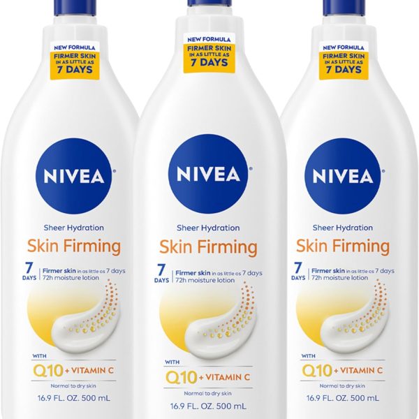 نيفيا لوشن مرطب للجسم لشد البشرة مع كيو 10 والكرياتين، لوشن لشد البشرة، لوشن مرطب بزبدة الشيا، عبوة متعددة، زجاجات مضخة 3-16.9 اونصة سائلة