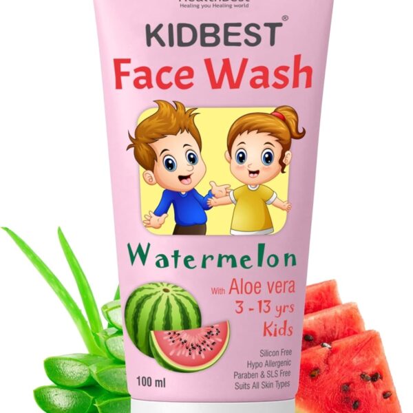 هيلث بيست غسول وجه للاطفال من كيدبيست للبشرة الحساسة والجافة العادية المسيل للدموع والبارابين خالي من كبريتات الصوديوم بنكهة البطيخ 100 مل