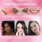 ⁦2-in-1 Blush Cream for Cheeks & Lip, Face Matte Contour Blush Makeup, Tinted Solid Stick with Long Lasting, Nude Makeup Multi-Use Color Stick Creamy Blush (Pink, 1) (Pink)⁩ - الصورة ⁦3⁩
