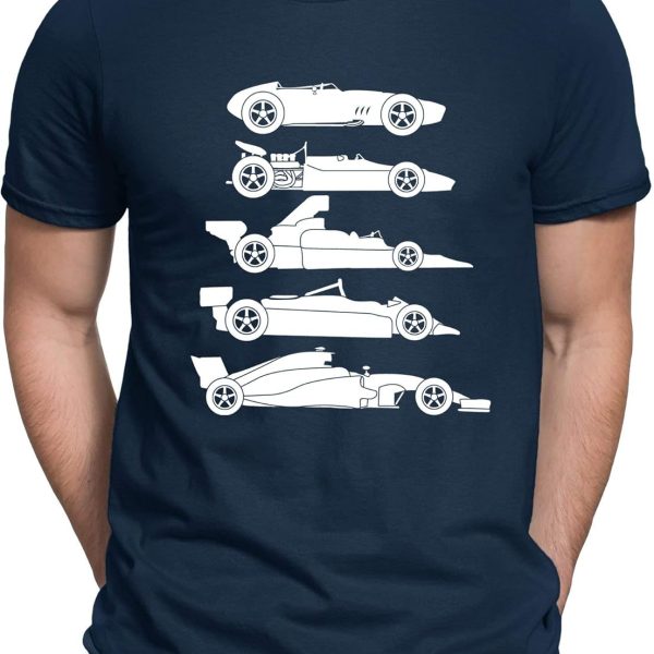 تي شيرت رجالي ايفوليوشن اوف ذا فورميولا اف كار 1 ون