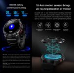 ⁦مايبرو ساعة ذكية رياضية جي اس اكتيف 1.3 انش اموليد 4 بي دي مراقبة معدل ضربات القلب 10 محاور مستشعر حركة مقاومة للماء 5 ايه تي ام GPS تحديد المواقع الاقمار الصناعية، 150 وضع 20 يوم ساعة ذكية بيتري لايف⁩ - الصورة ⁦3⁩