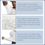 ⁦تي شيرت رجالي مضاد للتعرق، قميص شبكي للرجال، قمصان تحت الابط مضادة للتعرق من قطعتين، ملابس داخلية واقية للرجال (مقاس M، مناسب لوزن 65-80 كجم)⁩ - الصورة ⁦4⁩