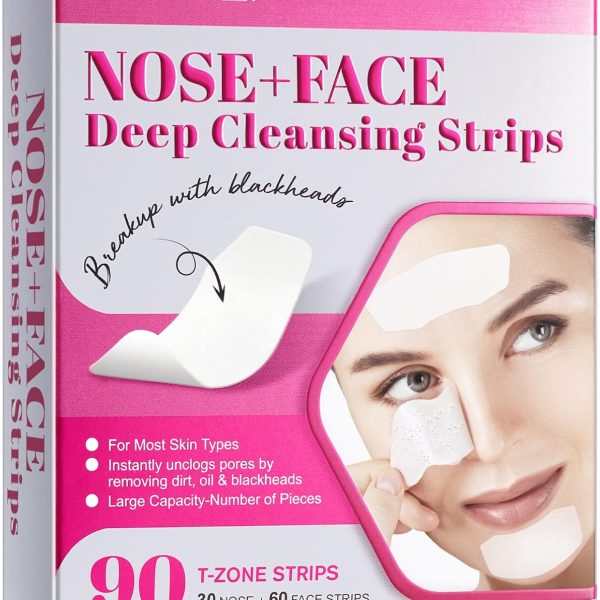 شرائط ازالة الرؤوس السوداء والمسام من تيويدو، 30 شريط انف + 60 شريط وجه لازالة الرؤوس السوداء للذقن والجبهة، شرائط فحم للتنظيف العميق، شرائط لازالة الرؤوس السوداء، تقليل المسام