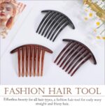 ⁦مشط شعر للعرائس من توفيكو، 6 قطع، امشاط جانبية للشعر بسبعة جوانب بلاستيكية محكمة الاغلاق، اداة مجعدة ودبابيس كثيفة مضفرة لكعكة ابدو⁩ - الصورة ⁦5⁩