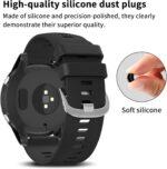 ⁦سدادة غبار من السيليكون من جارمين لفينيكس 8/7/7S/7X 5/5S/5X بلس/6S 6 6X، واقي منفذ شاحن مضاد للغبار متوافق مع جارمين فينو 2/فيفو اكتيف 3/4/انستنكت 2/فوررنر 45S/245/945 (6 اسود)⁩ - الصورة ⁦4⁩