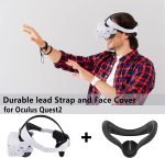 ⁦حزام اوكيولوس كويست 2 هالو وغطاء وجه سيليكون - بديل قابل للتعديل لسوار كويست 2 ايليت - يخفف ضغط الوجه بلمسة مريحة - ملحقات اوكيولوس كويست 2 في ار حزام راس (ابيض)⁩ - الصورة ⁦2⁩