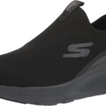 حذاء رياضي جو رن اليفيت للرجال بتصميم سهل الارتداء مناسب للمشي والركض من سكيتشرز، أسود، مقاس 9, 42 أوروبي