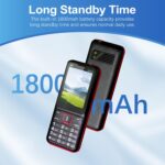 ⁦جوال اساسي للاطفال او كبار السن، جوال 4G ، جوال ثنائي شرائح الاتصال غير مقفل، هاتف عمل احتياطي مع زر كبير، احمر⁩ - الصورة ⁦5⁩