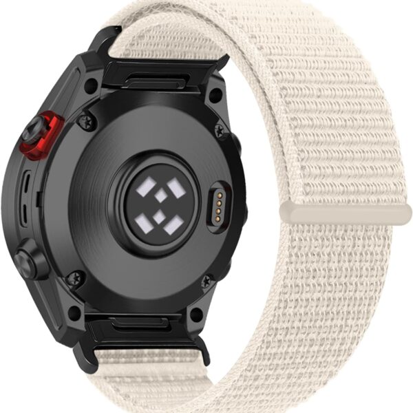 سوار نايلون سريع 22 ملم من ران بلو لساعة جارمين فينيكس 7/فينيكس 7 برو/فينيكس 6/فينيكس 6 برو/فينيكس 6 برو جي بي اس، اساور رياضية بديلة متوافقة مع جارمين ايبيكس 2/ابروتش S62، ابيض