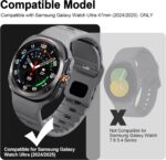 ⁦سوار رياضي بديل من السيليكون الناعم بدون فجوات متوافق مع ساعة سامسونج جالاكسي الترا للرجال والنساء⁩ - الصورة ⁦3⁩