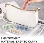 ⁦مشط عريض مزدوج الراس باسنان دقيقة، فرش شعر قابلة للطي من قش القمح للنساء، امشاط جيب محمولة مضادة للكهرباء الساكنة، 4 قطع⁩ - الصورة ⁦5⁩