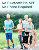 ⁦هواكوا ساعة لياقة بدنية للرجال والنساء والآباء والاطفال، مضادة للماء بتصنيف IP68 لمقاومة المياه والغبار مع شاشة لمس كاملة وعداد للسعرات الحرارية وعداد السعرات الحرارية ومنبه (زهري)⁩ - الصورة ⁦2⁩