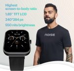 ⁦نويز ساعة ذكية بلس 2 ماكس بشاشة 1.85 انش واجراء مكالمات بلوتوث وبطارية تدوم 10 ايام وسطوع 550 وحدة مضيئة في البكسل و100 وضع رياضي وتتبع النشاط وتتبع السعرات الحرارية ومقياس الاكسجين (اسود ايليت)⁩ - الصورة ⁦2⁩