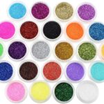 مجموعة جليتر اظافر فائقة النعومة من 24 قطعة - جليتر تجميل متعدد الاستخدامات للوجه والجسم والشعر وفن الاظافر للمكياج والحرف اليدوية ودفتر القصاصات، لمعان فائق النعومة للجمال الابداعي والمشاريع التي