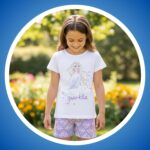 ⁦طقم بيجامة من القطن الناعم مكون من قطعتين للبنات بتصميم فروزن من 4 الى 8 سنوات من السا⁩ - الصورة ⁦5⁩