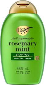 OGX شامبو كلاريفينج سترينث + روزماري بالنعناع، شامبو تنقية للشعر الدهني يساعد بشكل واضح على إزالة الزيوت والبقايا للتخلص من التراكم، خالي من الكبريتات، 13 اونصة سائلة