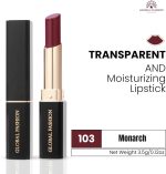 ⁦احمر شفاه احترافي شفاف ومرطب من جلوبال فاشون - 24 لون غني بتركيبة مرطبة تدوم طويلا مع لمسة نهائية لامعة ناعمة، ملمس غير لزج وخفيف الوزن (103 مونارك، 3.5 غرام)⁩ - الصورة ⁦2⁩