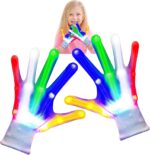 قفازات LED هدايا رائعة للاولاد من سن 8-12 سنة مع 6 نماذج، فكرة هدية رائعة للكريسماس واعياد الميلاد للاطفال بعمر 9 و10 و11 و12 سنة، لعمر متوسط 9-12 سنة