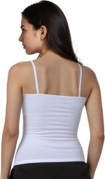 ⁦ديشيكا حمالة صدر بحمالات رفيعة مبطنة للنساء الشابات من اسنشيالز، فانلة داخلية بدون اكمام مع احزمة قابلة للتعديل، توب كات قطن / ملابس داخلية للنساء - نمط سادة⁩ - الصورة ⁦5⁩