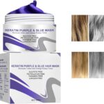 قناع ارجواني اشقر لمعالجة الشعر بالكيراتين، قناع شعر فضي مغذي للشعر الاشقر والاشقر، قناع ارجواني مع تاثير صبغة مضادة للاصفرار، يحيد اللون الاصفر، 100 مل