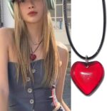 ⁦قلادة بسيطة على شكل قلب من كيانزينغوا، سلسلة ترقوة بسيطة عصرية للنساء والفتيات لحفلات الزفاف واعياد الميلاد⁩ - الصورة ⁦2⁩