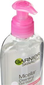 ⁦جارنيير غسول وجه جل من ميسيلار للبشرة الحساسة 200 مل، منظف لطيف للوجه ومزيل المكياج، معترف به من قبل كريم اساس البشرة البريطاني، تركيبة قابلة للشطف ولا تجف وخالية من العطور⁩ - الصورة ⁦3⁩