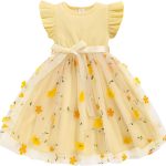 سينهون فستان تول للبنات الصغيرات، فستان صيفي مكشكش بدون اكمام للفتيات الصغيرات، فساتين كاجوال عصرية للبنات بعمر 1-6 سنوات