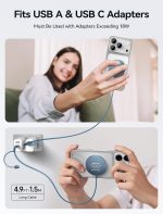 ⁦جي سوكس شاحن لاسلكي لماج سيف، شاحن مغناطيسي متوافق مع ايفون 16/16 برو/16 بلس/16 برو ماكس/ايفون 15 برو ماكس بلس/ايفون 14 13 12، قاعدة شحن لاسلكية من ماج تشارجر (ازرق)⁩ - الصورة ⁦3⁩