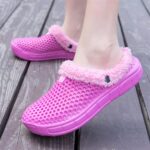 ⁦شبشب شتوي للرجال والنساء من كيزكين، شبشب فرو منفوش للحديقة، شبشب مفتوح من الخلف للمنزل والاماكن الداخلية والخارجية⁩ - الصورة ⁦7⁩