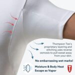 ⁦تي شيرت داخلي مقاوم للتعرق للرجال مع وسادات العرق تحت الإبط (مقاس نحيف، رقبة دائرية)⁩ - الصورة ⁦3⁩