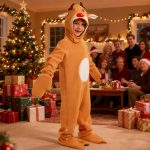 ⁦زي بيجامة للاطفال من قطعة واحدة، ملابس نوم قطيفة على شكل حيوانات للاولاد والبنات، مثالي لحفلات الهالوين التنكرية والكريسماس⁩ - الصورة ⁦6⁩