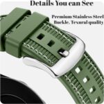 ⁦سوار ساعة بديل من نيسلين متوافق مع ساعة هواوي GT5/GT5 برو 46 ملم 2024/GT4/GT3/GT3 برو/GT2/GT2e/GT رانر/هواوي ووتش 4/4 برو ستاب/22 ملم، سوار بديل من مادة السيليكون والنايلون (اخضر)⁩ - الصورة ⁦3⁩