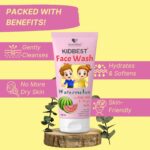 ⁦هيلث بيست غسول وجه للاطفال من كيدبيست للبشرة الحساسة والجافة العادية المسيل للدموع والبارابين خالي من كبريتات الصوديوم بنكهة البطيخ 100 مل⁩ - الصورة ⁦2⁩