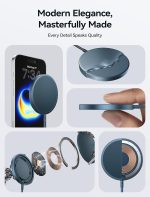 ⁦جي سوكس شاحن لاسلكي لماج سيف، شاحن مغناطيسي متوافق مع ايفون 16/16 برو/16 بلس/16 برو ماكس/ايفون 15 برو ماكس بلس/ايفون 14 13 12، قاعدة شحن لاسلكية من ماج تشارجر (ازرق)⁩ - الصورة ⁦5⁩