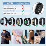 ⁦اساور رياضية بديلة ناعمة ومتينة متوافقة مع ساعة شاومي ريدمي ووتش 5 للنساء والرجال من قطعتين (اسود وازرق)⁩ - الصورة ⁦3⁩