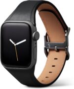 بيلروي سوار ساعة كلاسيكي (سوار متوافق مع ساعة ابل، قابل للتعديل للعمل او الارتداء الكاجوال) - اسود