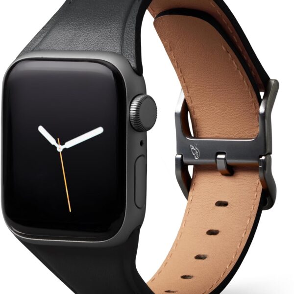 بيلروي سوار ساعة كلاسيكي (سوار متوافق مع ساعة ابل، قابل للتعديل للعمل او الارتداء الكاجوال) - اسود